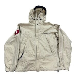 Victorinox Mens Full Zip‎ Hooded Jacket Beige Swiss Army Coat Outdoor Medium